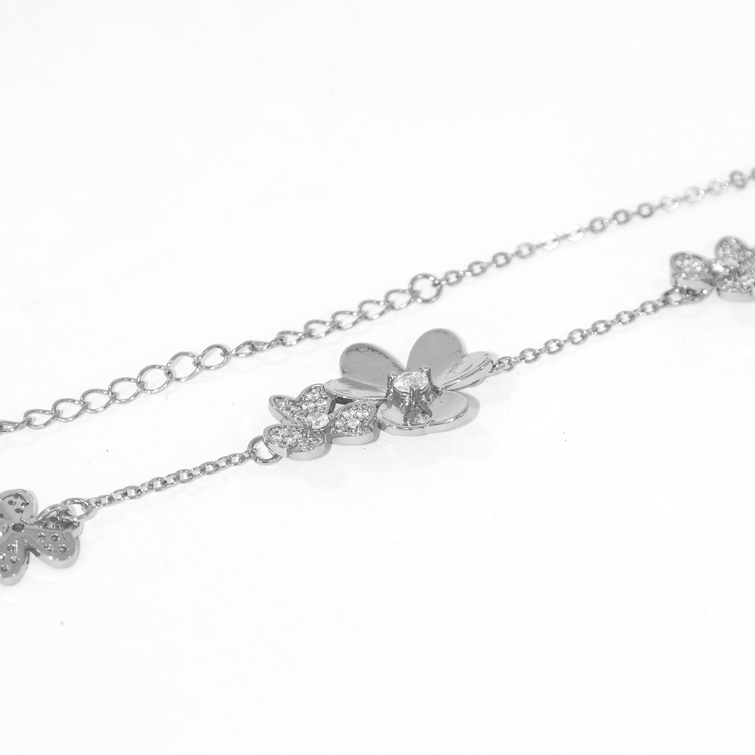 Conjunto Colar e Brinco Cravejados Minimalista Banhado