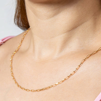 Corrente Cartier Longa 0.50MM Diamantada Banhado em Ouro 18K