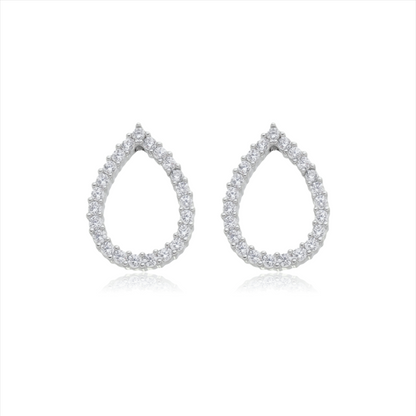 Brinco Gota Vazada Cravejado em Zircônias