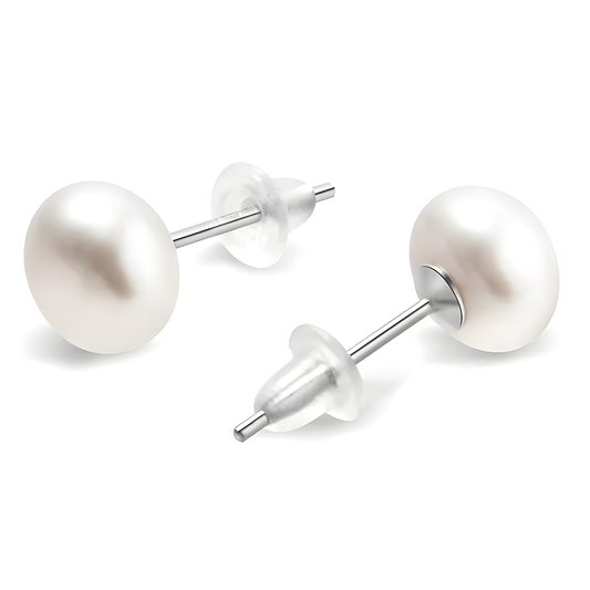 Brinco Pérola 10mm, Pino Aço Inoxidável