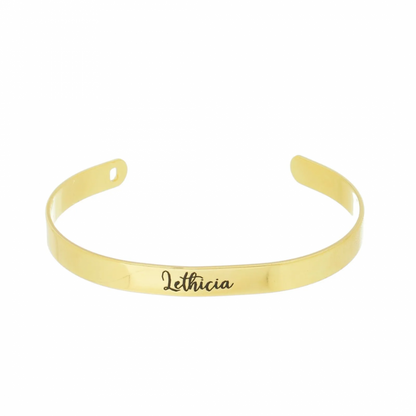 Bracelete Personalizado Com Nome Exclusivo, Banhado em Ouro 18K