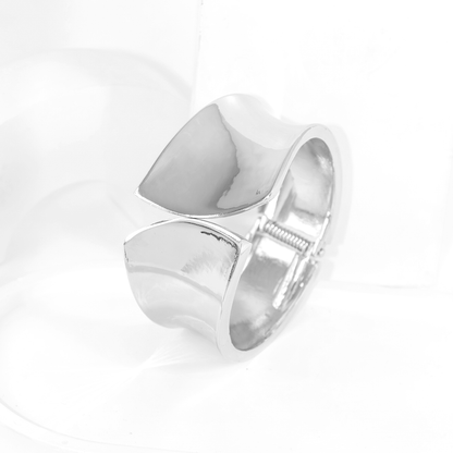 Bracelete Aro Grosso Liso Maximalista Banhado