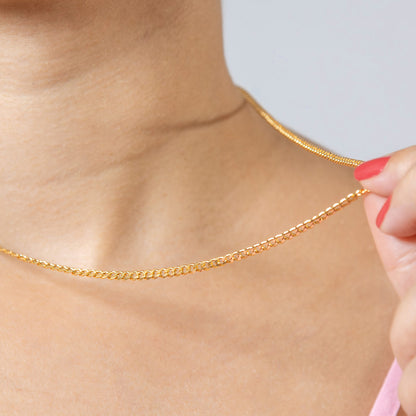 Corrente Grume Curta 0.80 Banhado em Ouro 18K