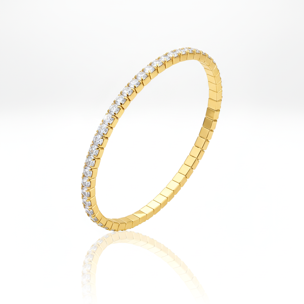 Pulseira Riviera Ajuste de Elastico Banhado