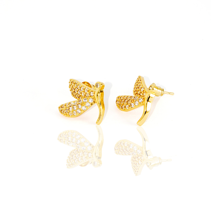 Brinco Libélula Cravejada Banhado