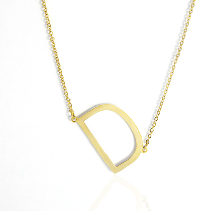 Colar Inicial de Letra Banhado em Ouro 18K
