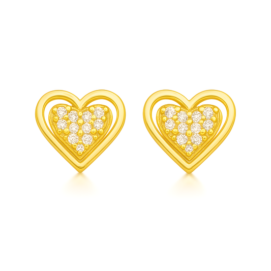 Brinco Pequeno com Coração Texturizado