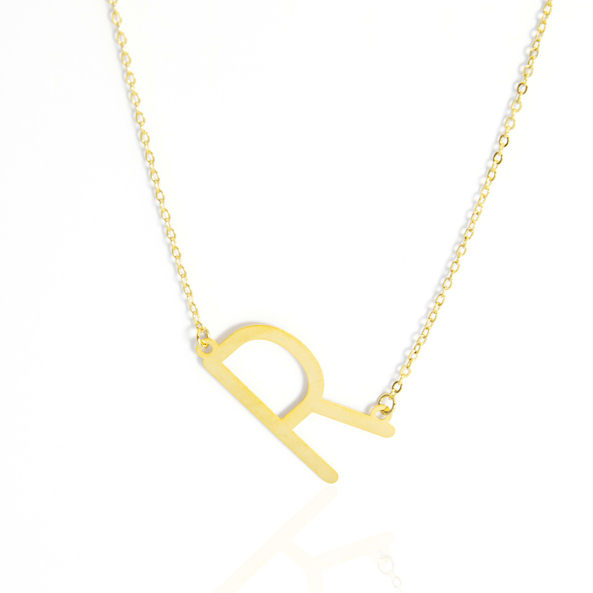 Colar Inicial de Letra Banhado em Ouro 18K