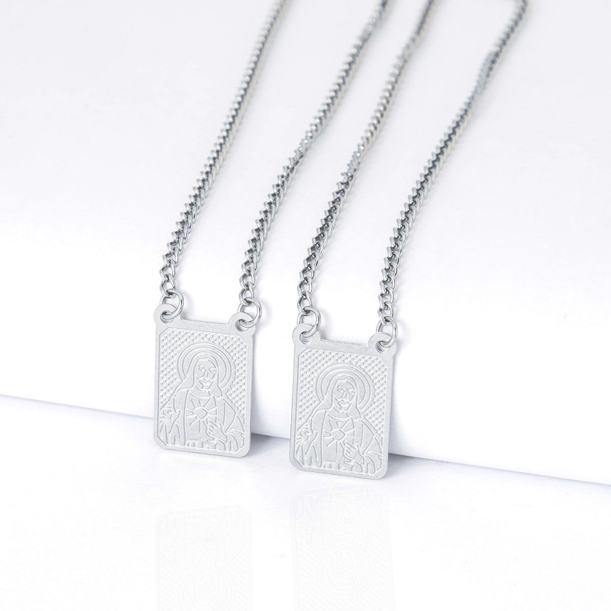 Escapulário Sagrado Jesus Cristo De Aço Inox