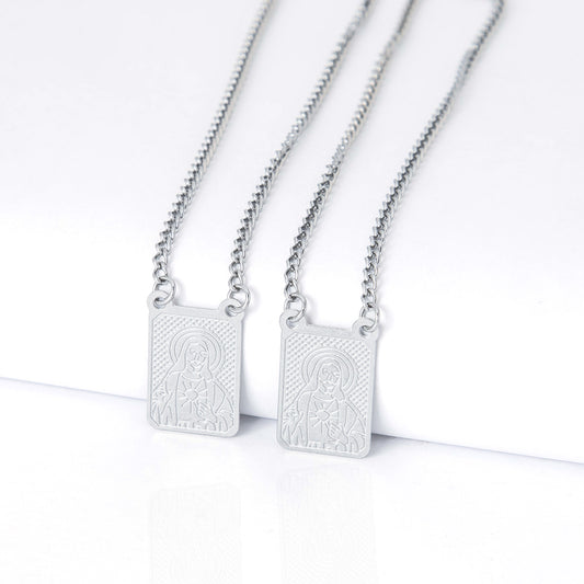 Escapulário Sagrado Jesus Cristo De Aço Inox