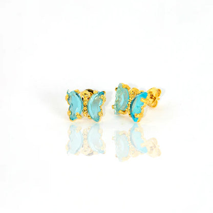 Conjunto Colar e Brinco Borboleta Turquesa