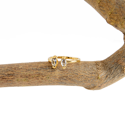 Anel Cristais Artificiais Gota Ágata Roxa Banhado