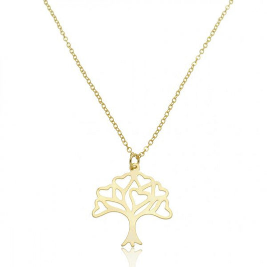 Colar Árvore Vazada Banhada a Ouro 18k