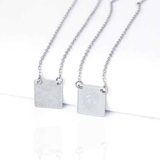 Escapulário Fé Em Jesus Cristo De Aço Inox