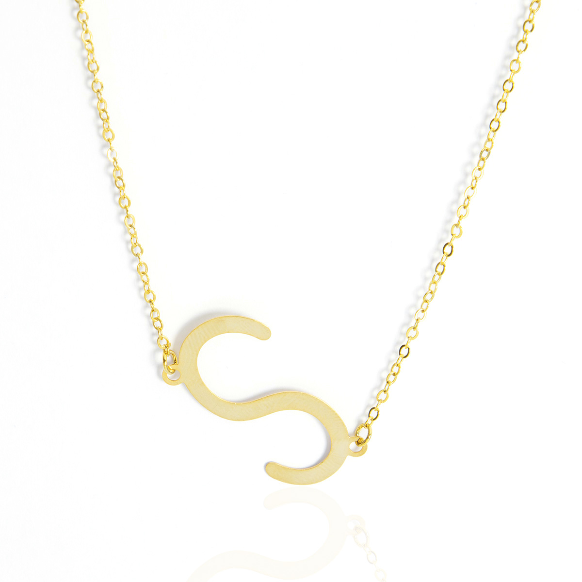 Colar Inicial de Letra Banhado em Ouro 18K