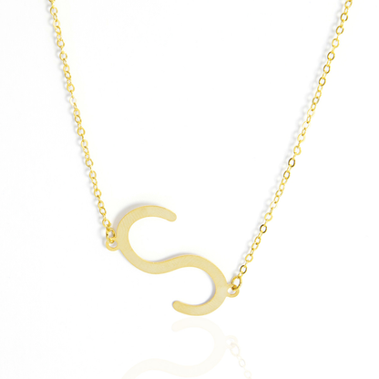 Colar Inicial de Letra Banhado em Ouro 18K