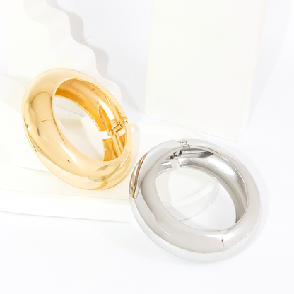 Bracelete Design Oval Liso Banhado