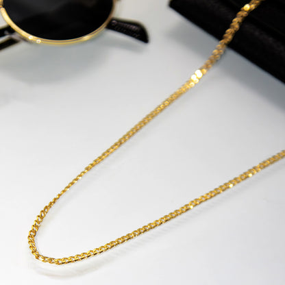 Corrente Grume Curta 0.80 Banhado em Ouro 18K