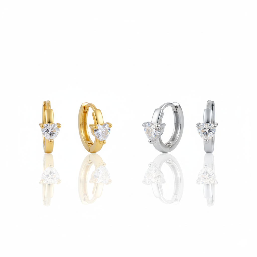 Brinco Argola Click Coração Banhado