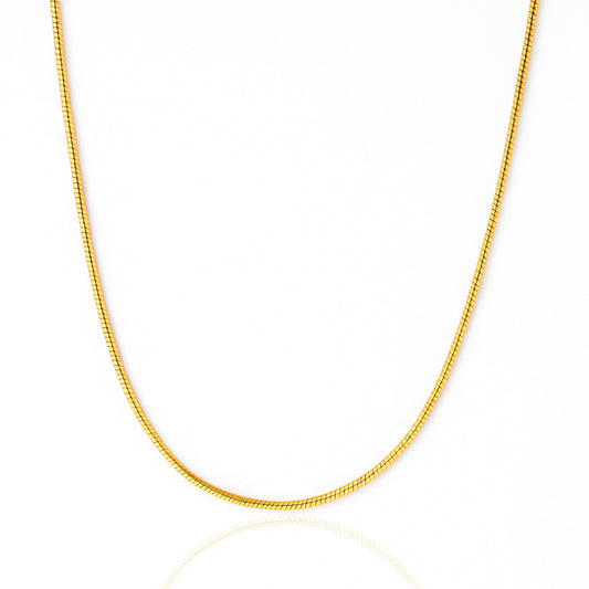 Colar Rabo de Rato 2mm Banhado em Ouro 18K