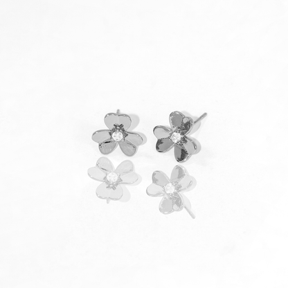 Conjunto Colar e Brinco Cravejados Minimalista Banhado