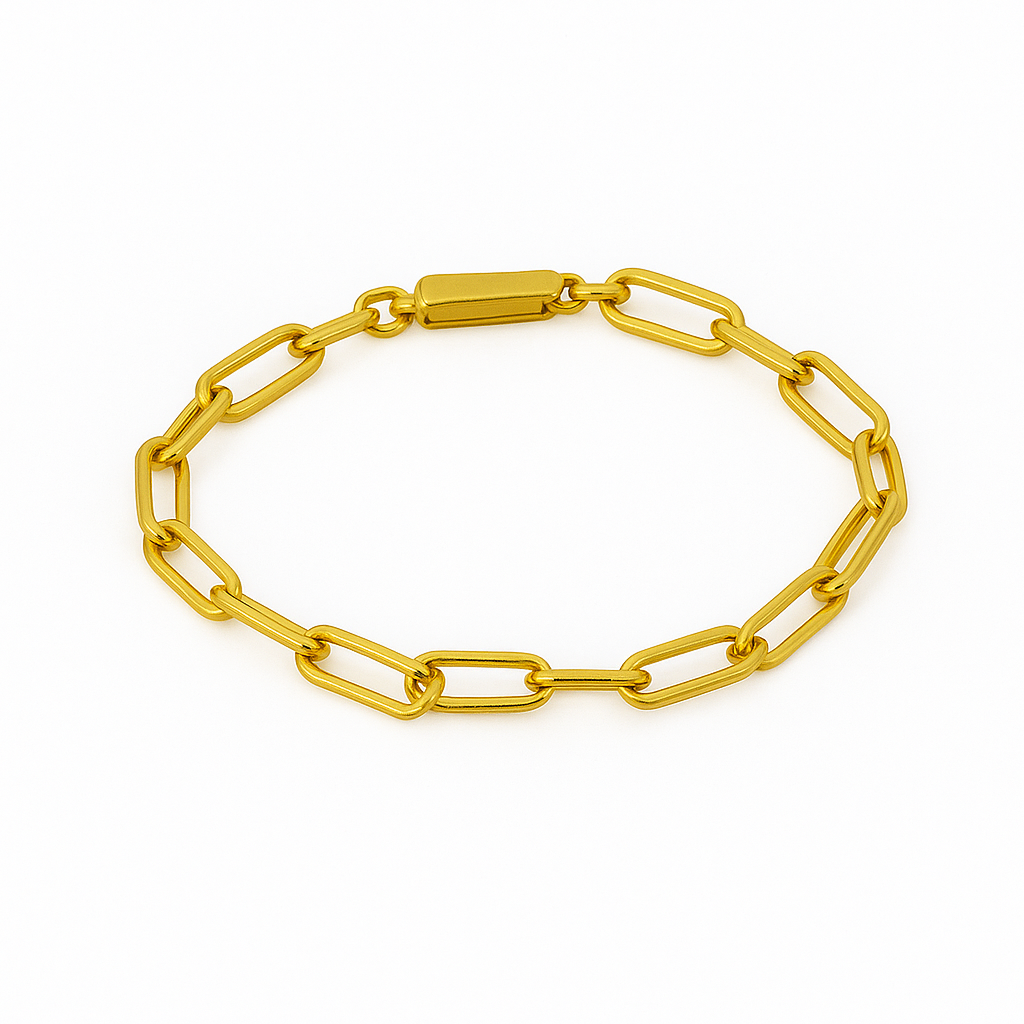 Pulseira Masculina Cartier Grossa Banhado em Ouro 18K