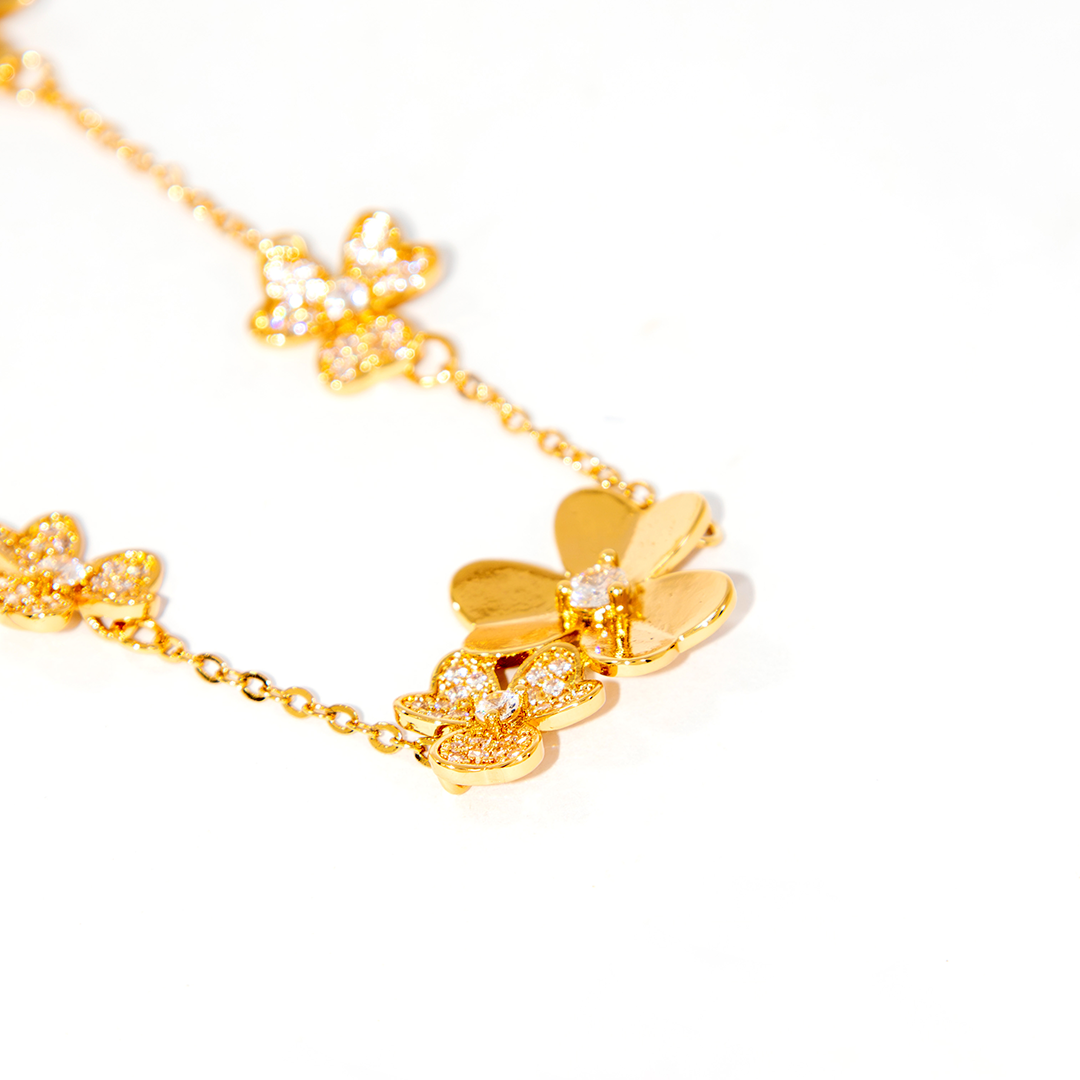 Conjunto Colar e Brinco Cravejados Minimalista Banhado