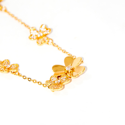 Conjunto Colar e Brinco Cravejados Minimalista Banhado