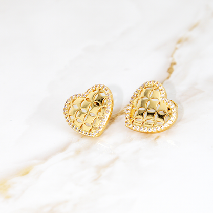 Brinco Coração Delicado Luxo Banhado