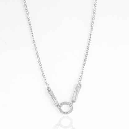 Colar Círculo Brilhante com Elos Metálicos Banhado