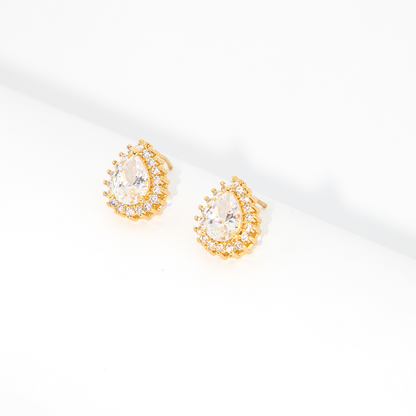 Conjunto Gota Grande Cravejado Banhado