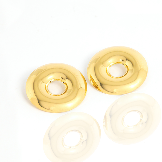 Brinco Donut Metálico Espelhado Banhado