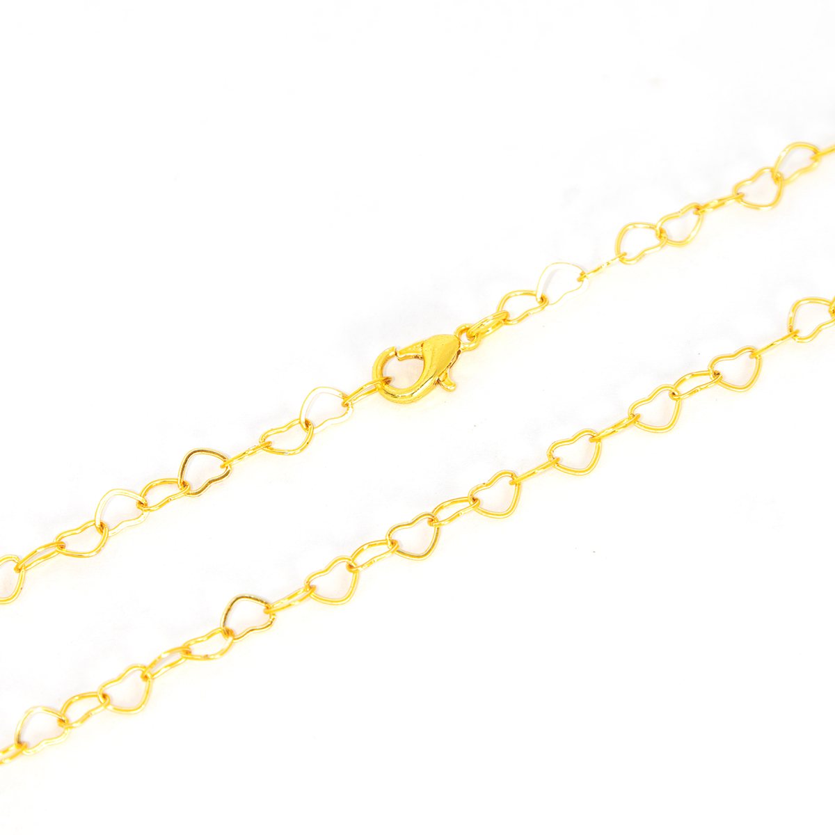 Pulseira Elos Coração Vazado Banhado