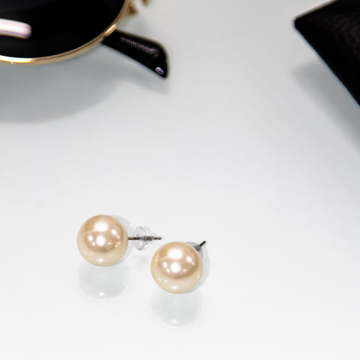 Brinco Pérola 10mm Pino Aço Inoxidável