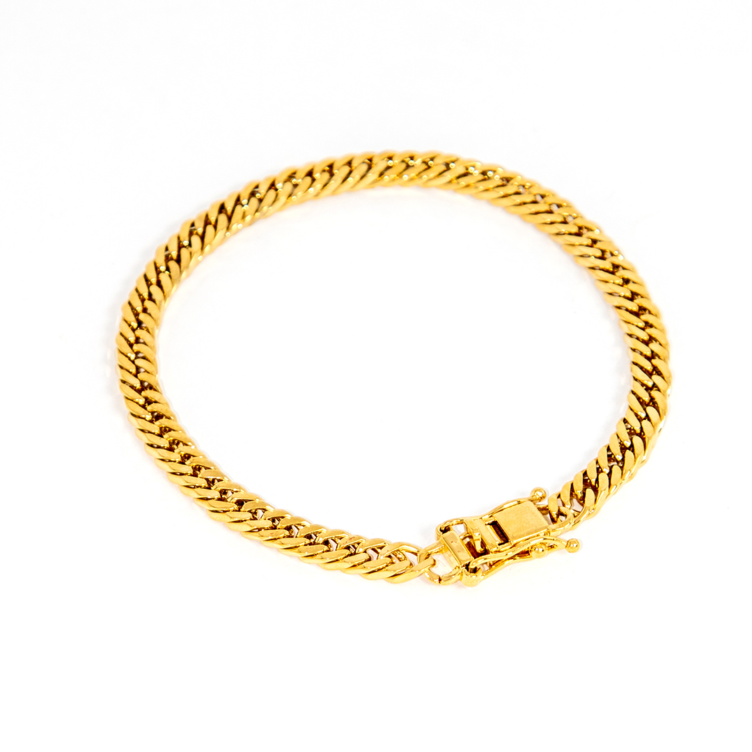 Pulseira Elo Duplo Grumet Banhado em Ouro 18K