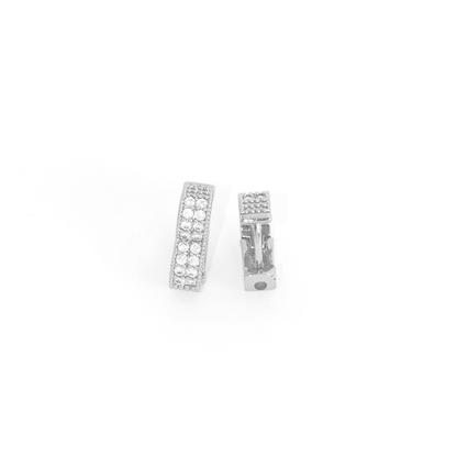 Brinco Argola Coração Duplo Cravejado Banhado