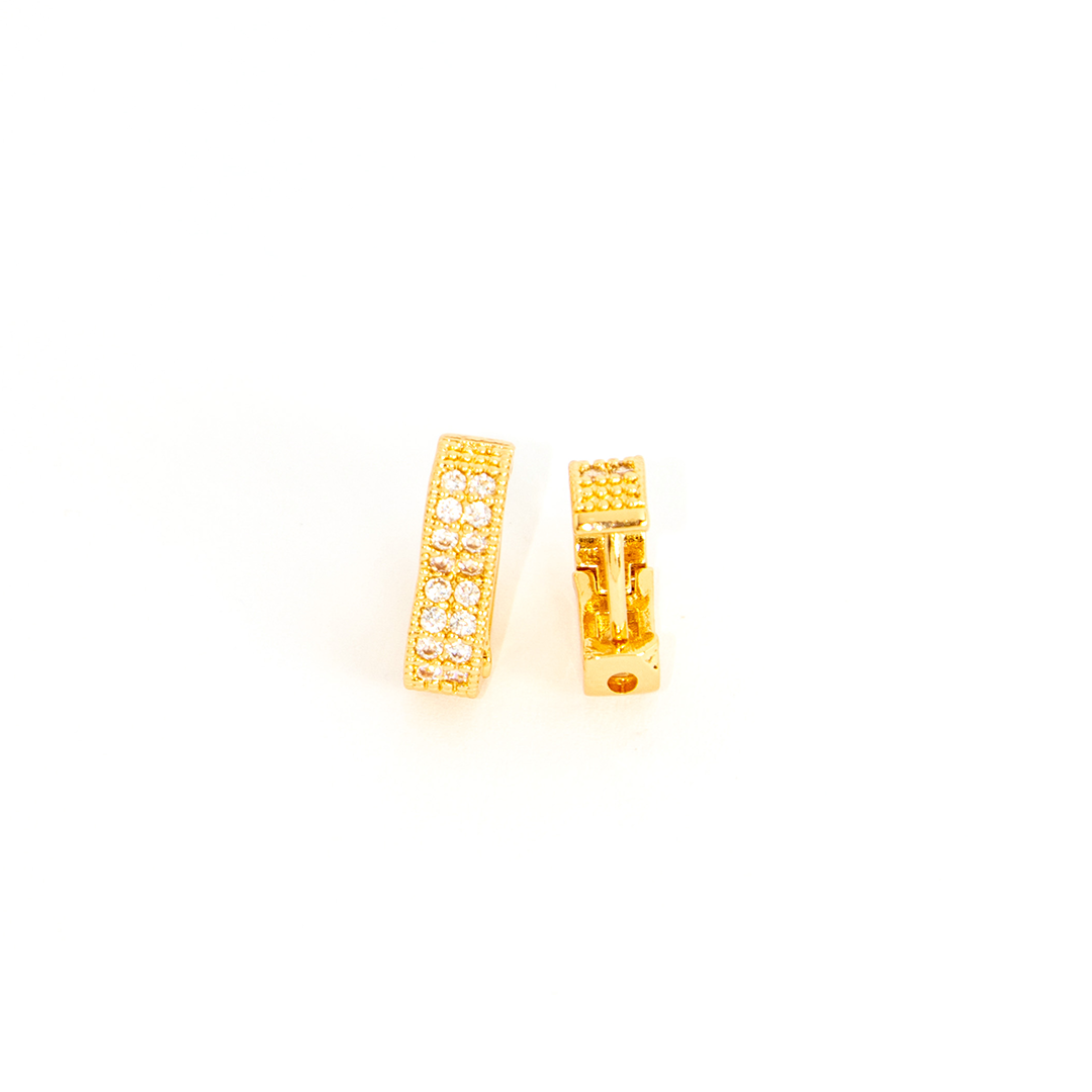 Brinco Argola Coração Duplo Cravejado Banhado