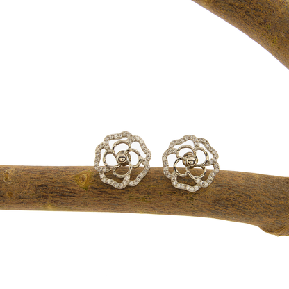 Brinco Flor Encanto Cravejado Banhado