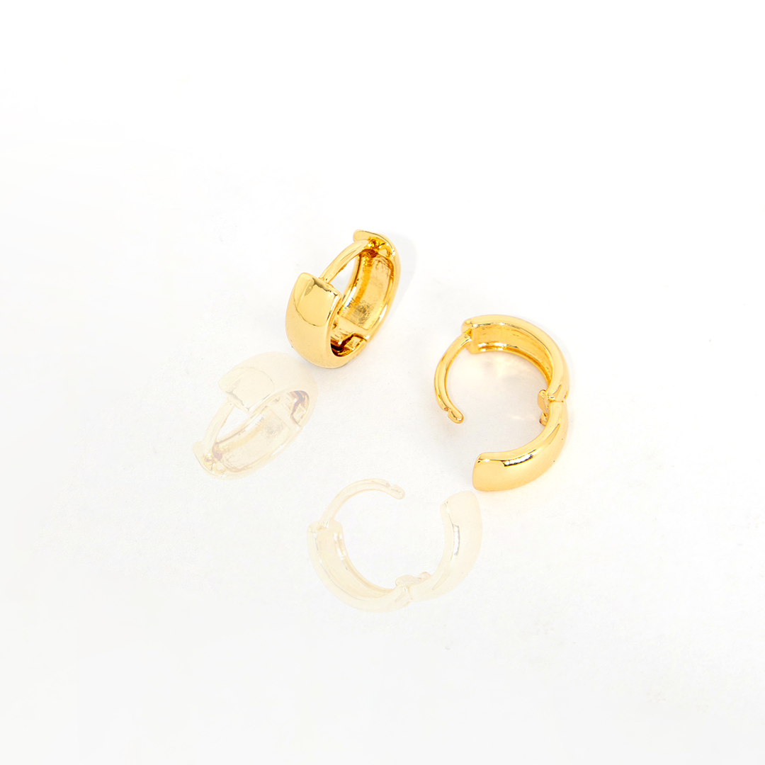 Brinco Argolinha Redonda Liso De Click Banhado