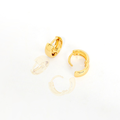 Brinco Argolinha Redonda Liso De Click Banhado