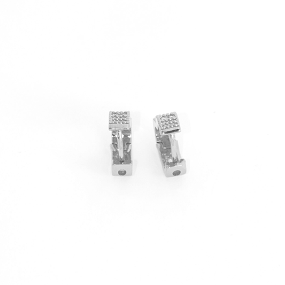 Brinco Argola Coração Duplo Cravejado Banhado