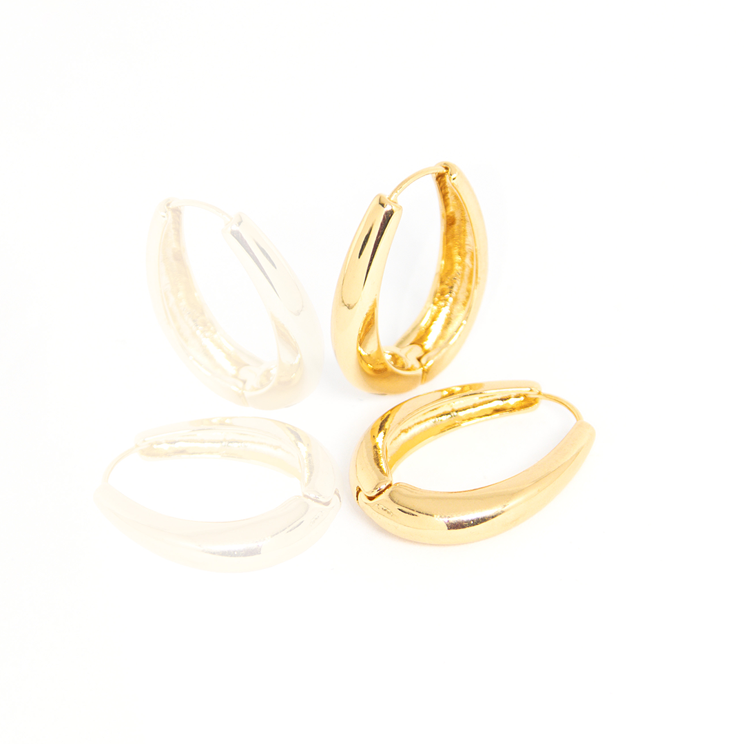 Brinco Argola Oval Lisa Banhada