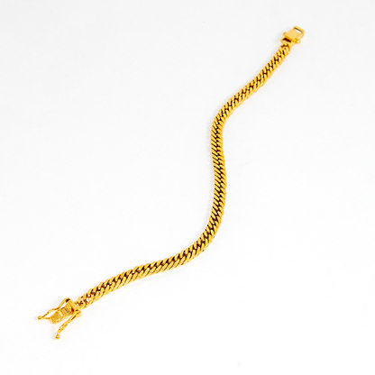 Pulseira Elo Duplo Grumet Banhado em Ouro 18K