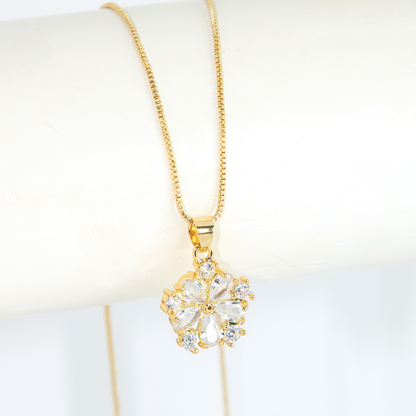 Conjunto Flor de Luz Cravejado Banhado