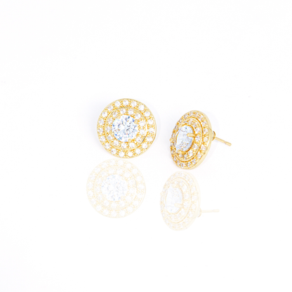 Brinco Roda Estelar Cravejado Banhado