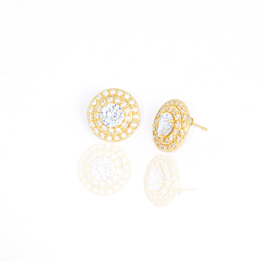 Brinco Roda Estelar Cravejado Banhado