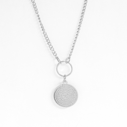 Colar Medalha Pai Nosso Circular Banhado