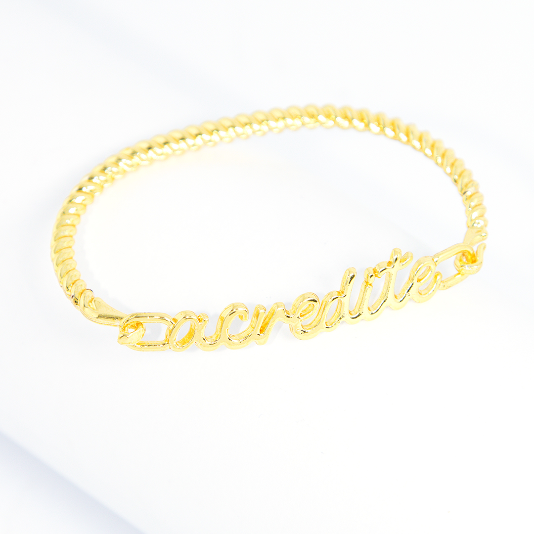 Bracelete Acredite Torcido Banhado A Ouro