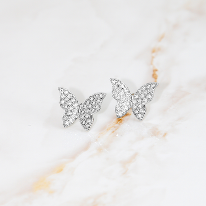 Brinco Borboleta Brilho de Luz Banhado