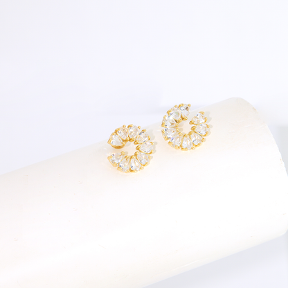 Conjunto Brilho Floral Cravejado Banhado